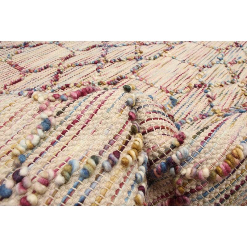 ECARPETGALLERY Braid weave Sienna Cream Wool Rug - 5'2 x 8'0