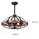 preview thumbnail 3 of 5, Gredis Black/Wood Finish Metal 6-light 30-inch Ceiling Fan Chandelier