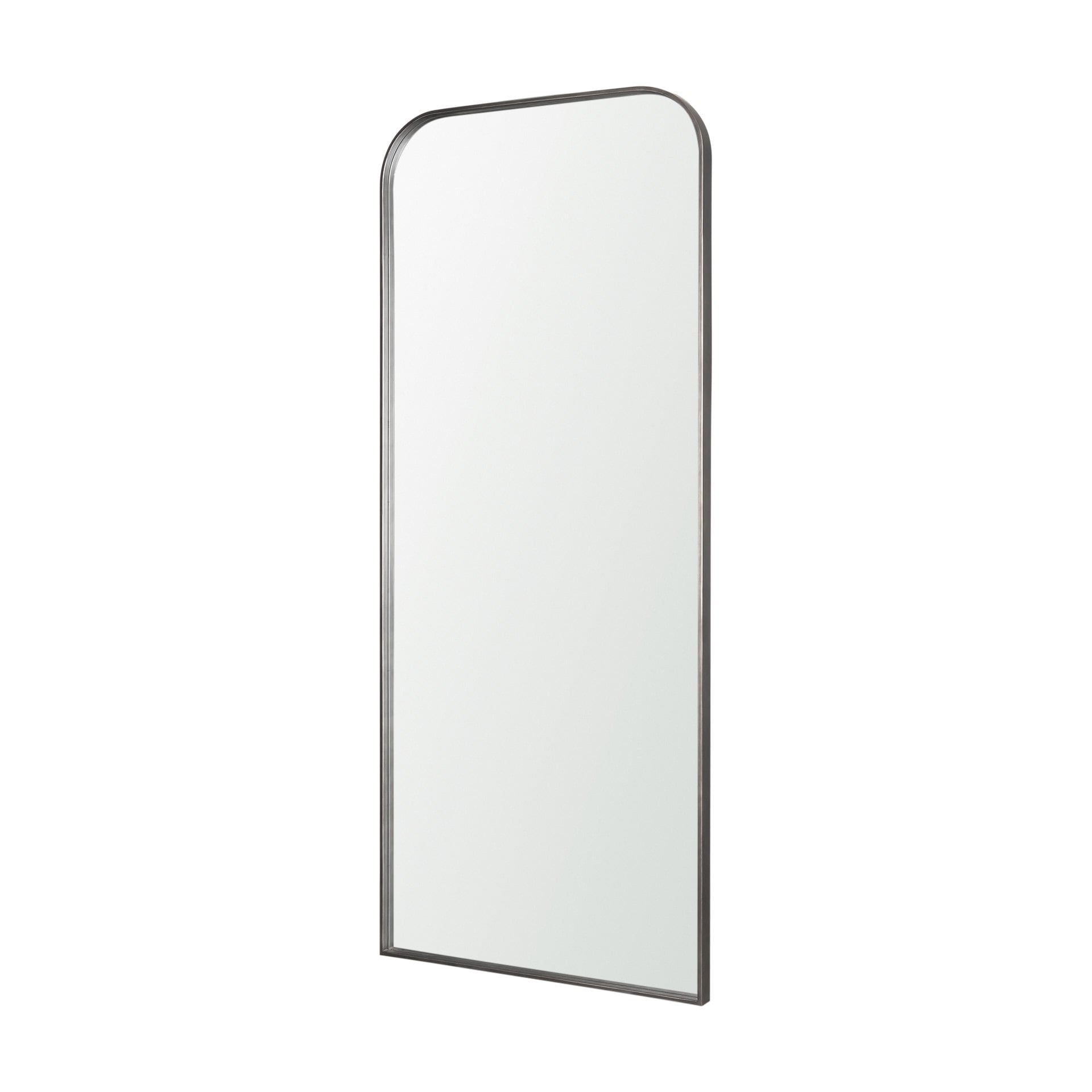 Tamira Tall Brushed Gunmetal Metal Arched Mirror - 31.5L x 1.8W x 75.8H