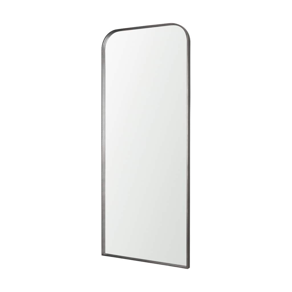 Tamira Tall Brushed Gunmetal Metal Arched Mirror - 31.5L x 1.8W x 75.8H