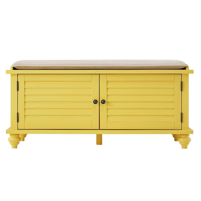Maybelle Velvet Cushion Shutter Door Storage Bench by iNSPIRE Q Classic