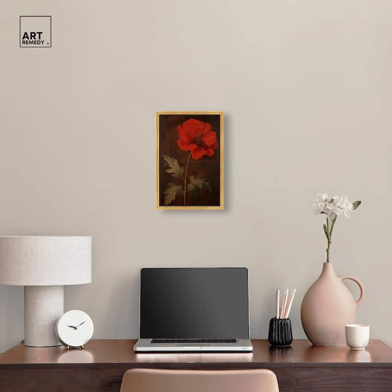 Flourish in Red I Canvas by Art Remedy