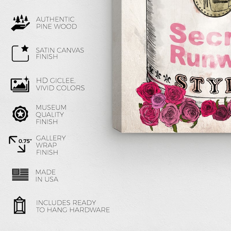 Wynwood Studio Canvas Fashion and Glam Fashion Soup Roses Pink and Pastel Pink Glam Wall Art Canvas Print