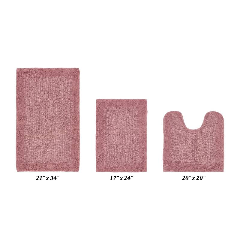 Better Trends Bath Rugs Set 100% Cotton Tufted Soft Water Absorbent Bathroom Rug for Shower, Sink Bath Mats Edge Collection