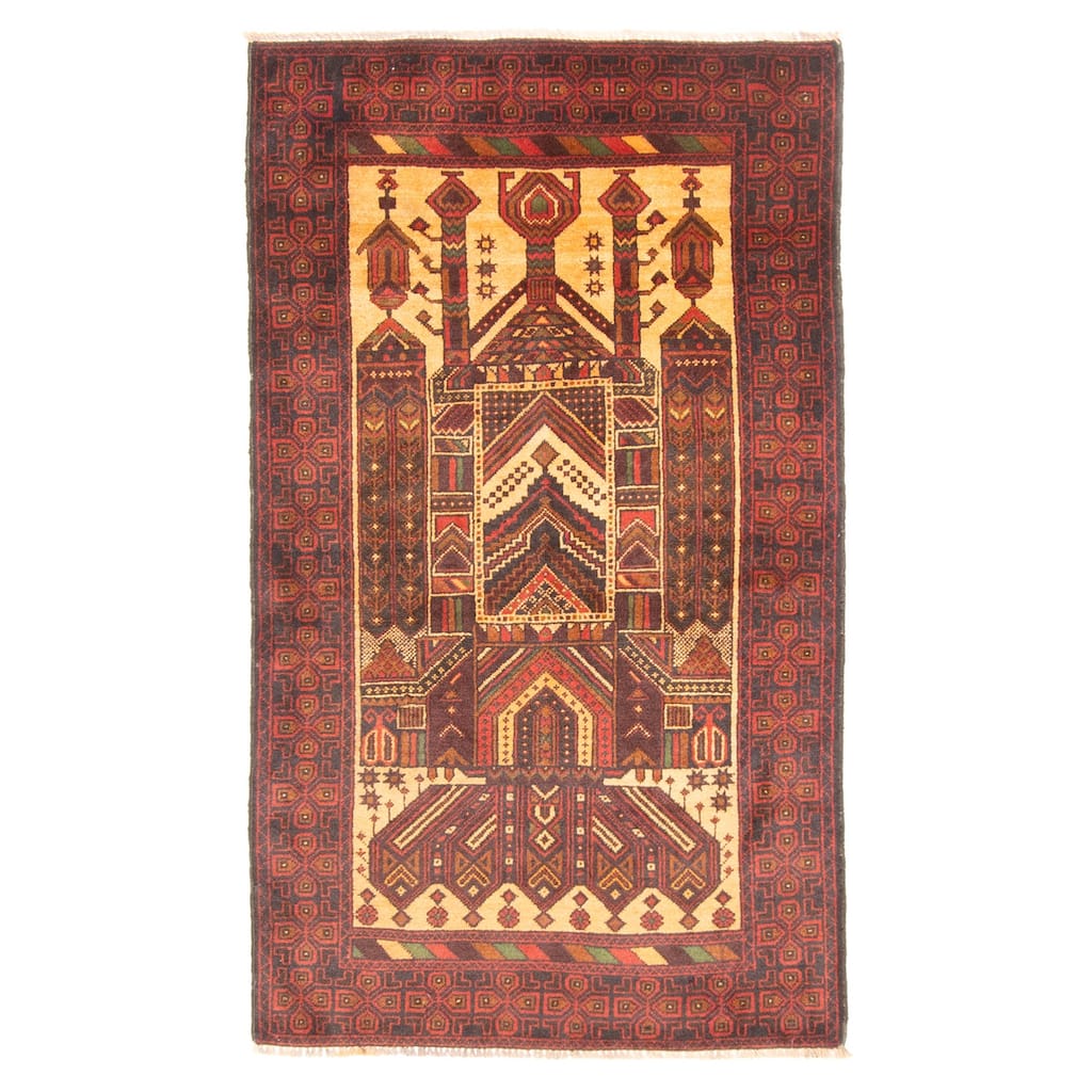 ECARPETGALLERY Hand-knotted Teimani Light Brown Wool Rug - 2'9 x 4'8