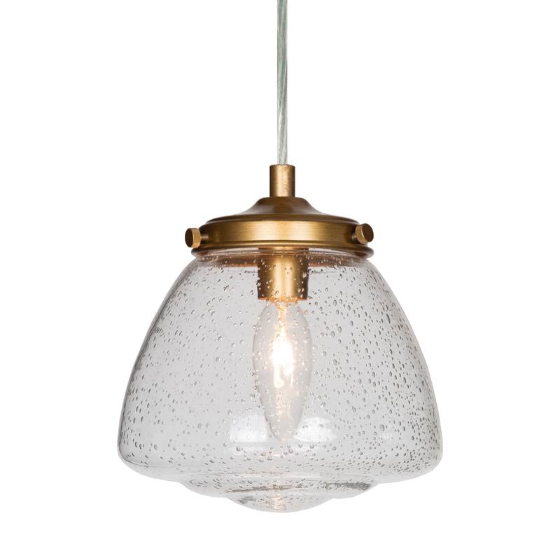 Modern Seeded Glass Mini Pendant Lights Brass Gold Kitchen Island Ceiling Lights