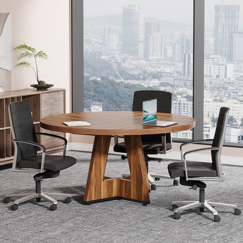 47-Inch Round Conference Table with Thicken Tabletop (Only Table)