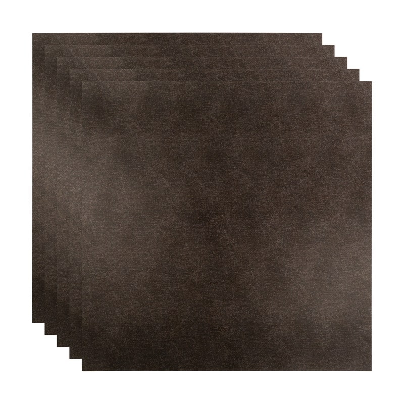 FASÄDE Flat Decorative Vinyl 2ft x 2ft Lay in Ceiling Panel in Smoked Pewter (5 Pack) - 5 Pack - Smoked Pewter