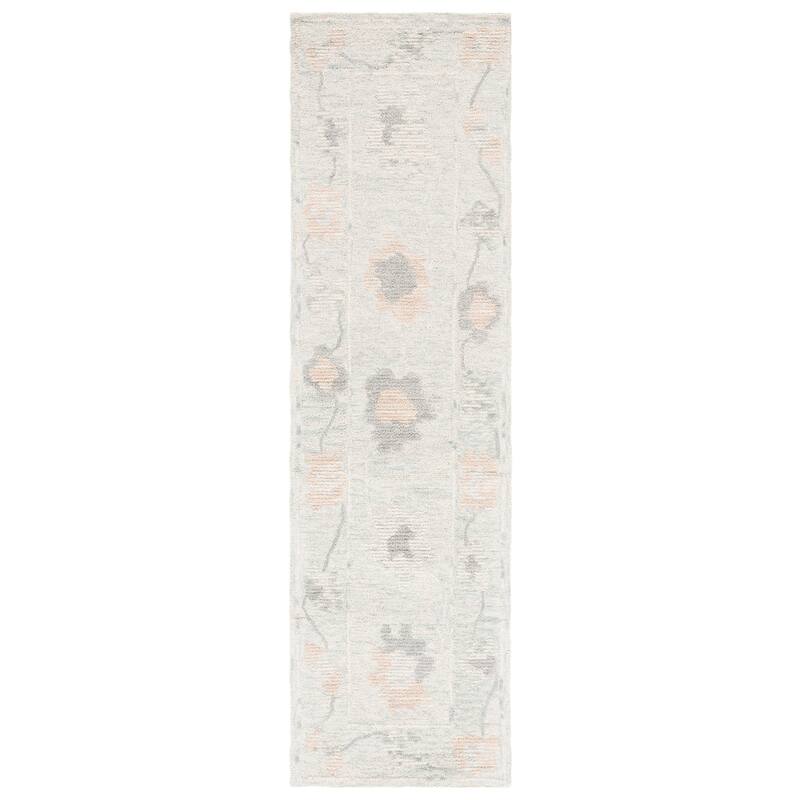SAFAVIEH Handmade Abstract Fabiana Wool Rug - 2'3" x 8' Runner - Beige/Grey
