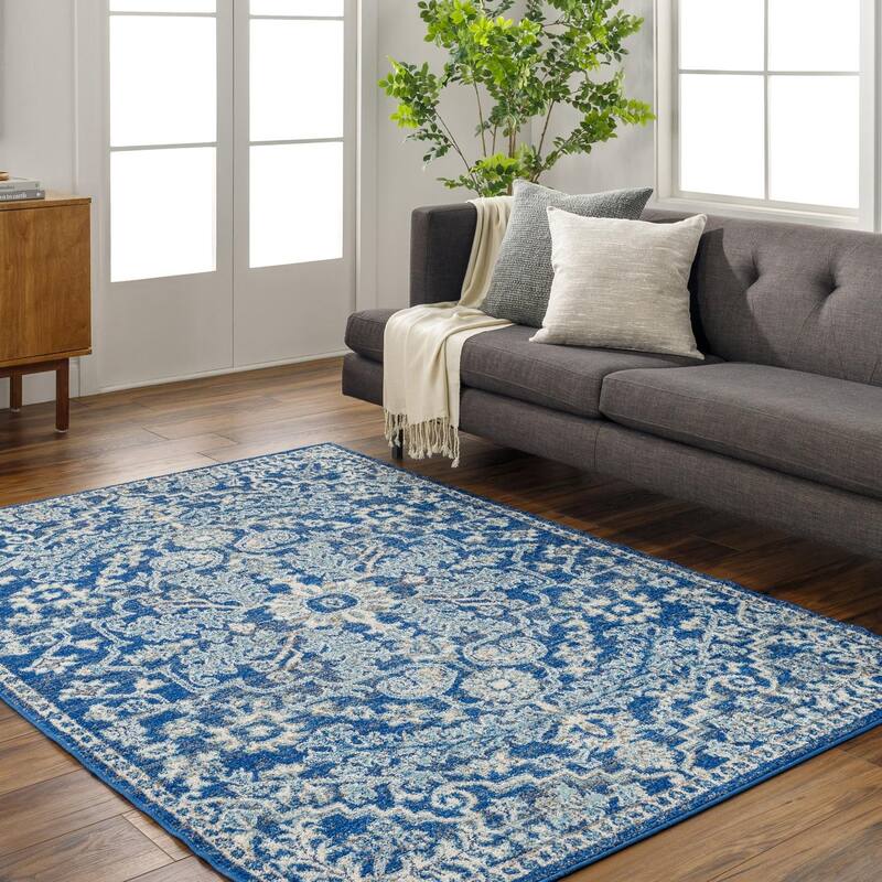 Livabliss Harput Updated Traditional Medallion Area Rug - Navy - 3' 11" x 5' 7"