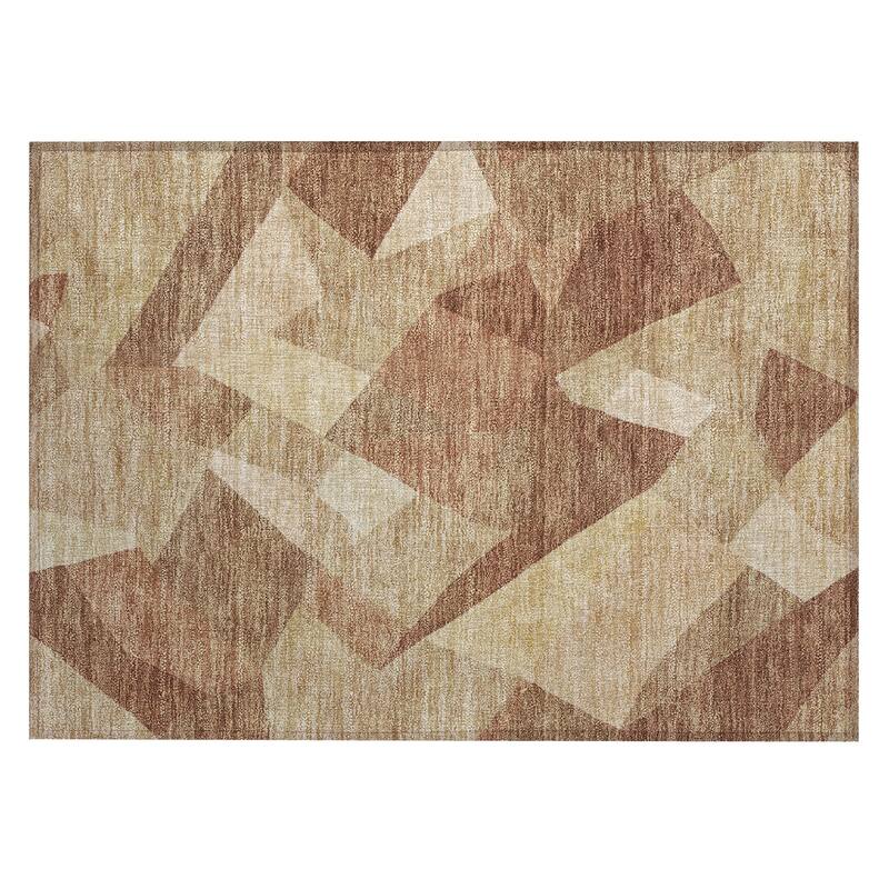 Machine Washable Indoor/ Outdoor Modern Queby Chantille Rug