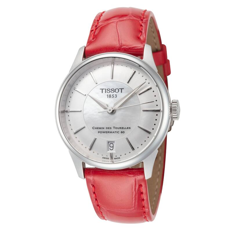 Tissot Women's Chemin des Tourelles 34mm Automatic Red Watch T1392071611100 - Silver - One Size