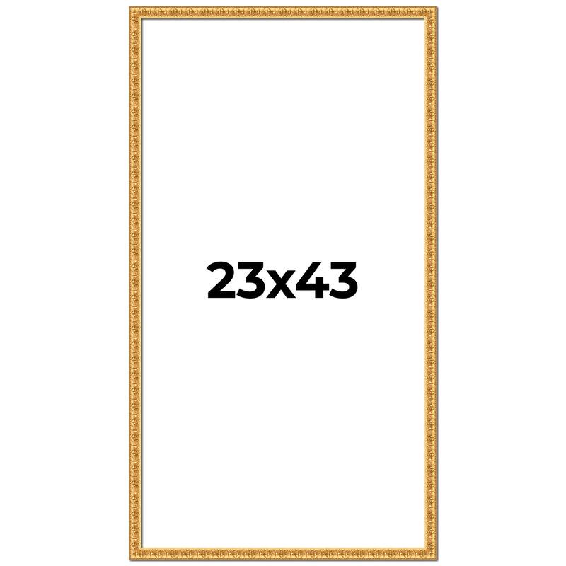 23x43 Frame Gold Real Wood Picture Frame Width 1 inches | Interior
