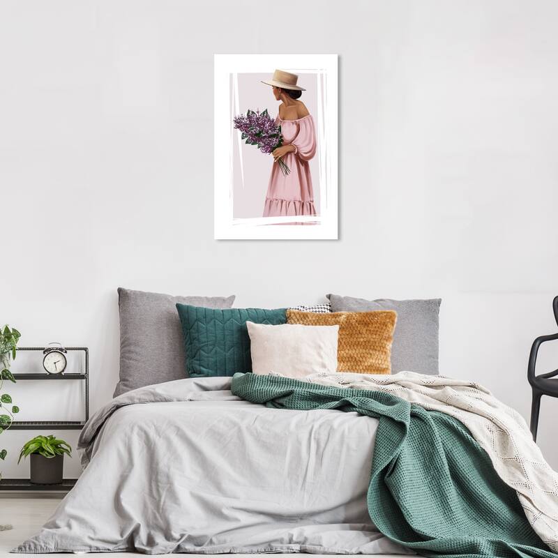 Wynwood Studio Canvas Fashion and Glam Purple Bouquet Pink and Shabby Chic Wall Art Canvas Print - 36 x 24