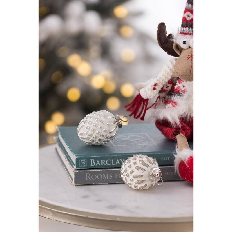 D4x4.2"H Christmas Ball Ornaments, Glass Decorative Hanging Ball Christmas Tree Ornaments for Holiday, Set of 12