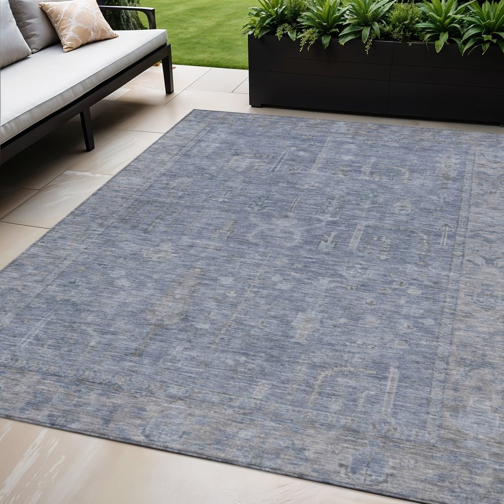 HomeRoots Oriental Traditional Rectangle Outdoor Rug
