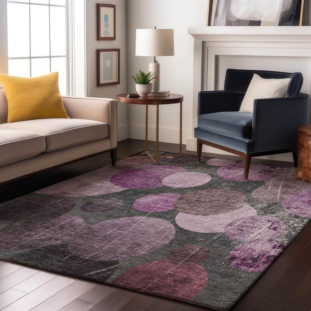 Premium Washable Super Soft Contemporary Bubbles Mayfield Rug