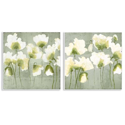 Stupell Charming White Blooms Wall Plaque Art Design By Vanessa Austin (Set of 2)