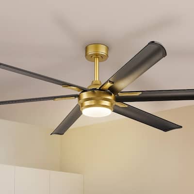 72 Inch 22W Led DC Motor Ceiling Fans with Lights, 6 Reversible Blades