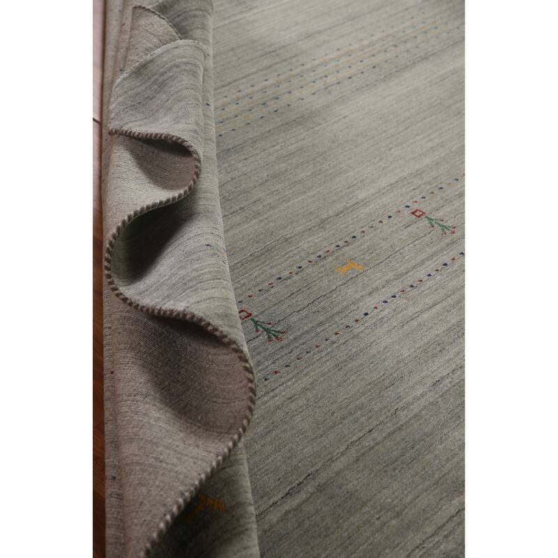 Gabbeh Indian Area Rug Hand-Knotted Wool Carpet - 8'3"x 9'10"