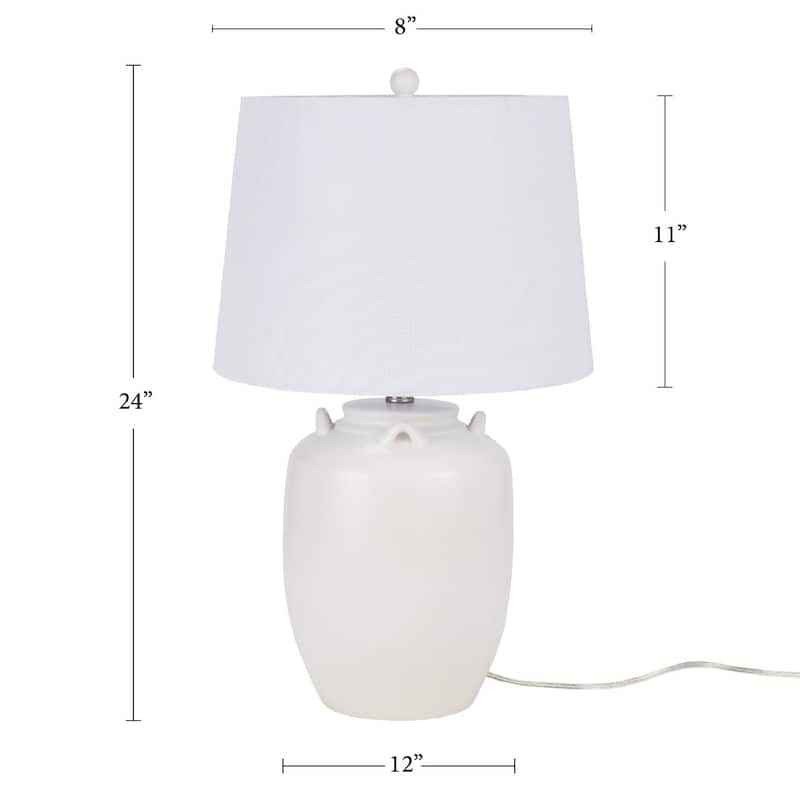 Nourison 24" Farmhouse Ceramic Pottery Jug Table Lamp