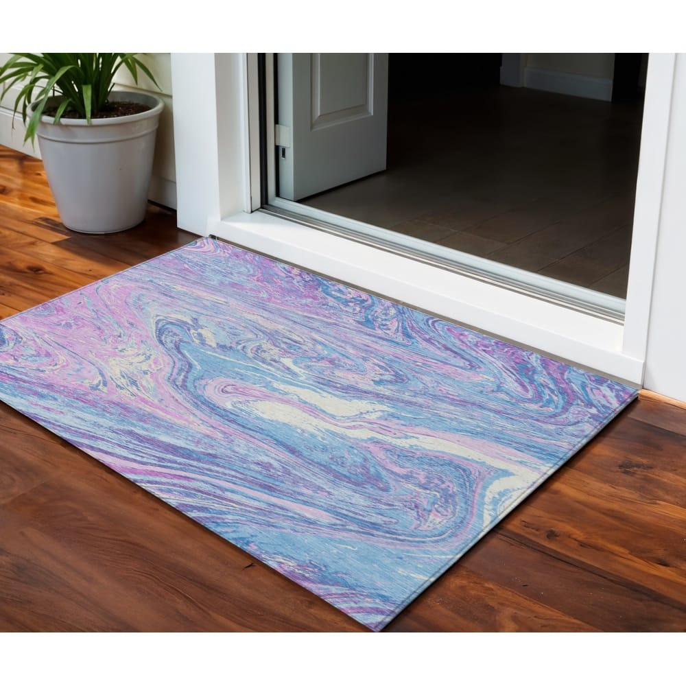 HomeRoots Abstract Transitional Rectangle Outdoor Rug