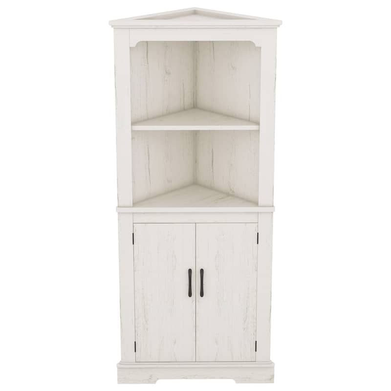 Tall Corner Cabinet With Doors For Living Room, Bathroom, Dining Room Or Kitchen