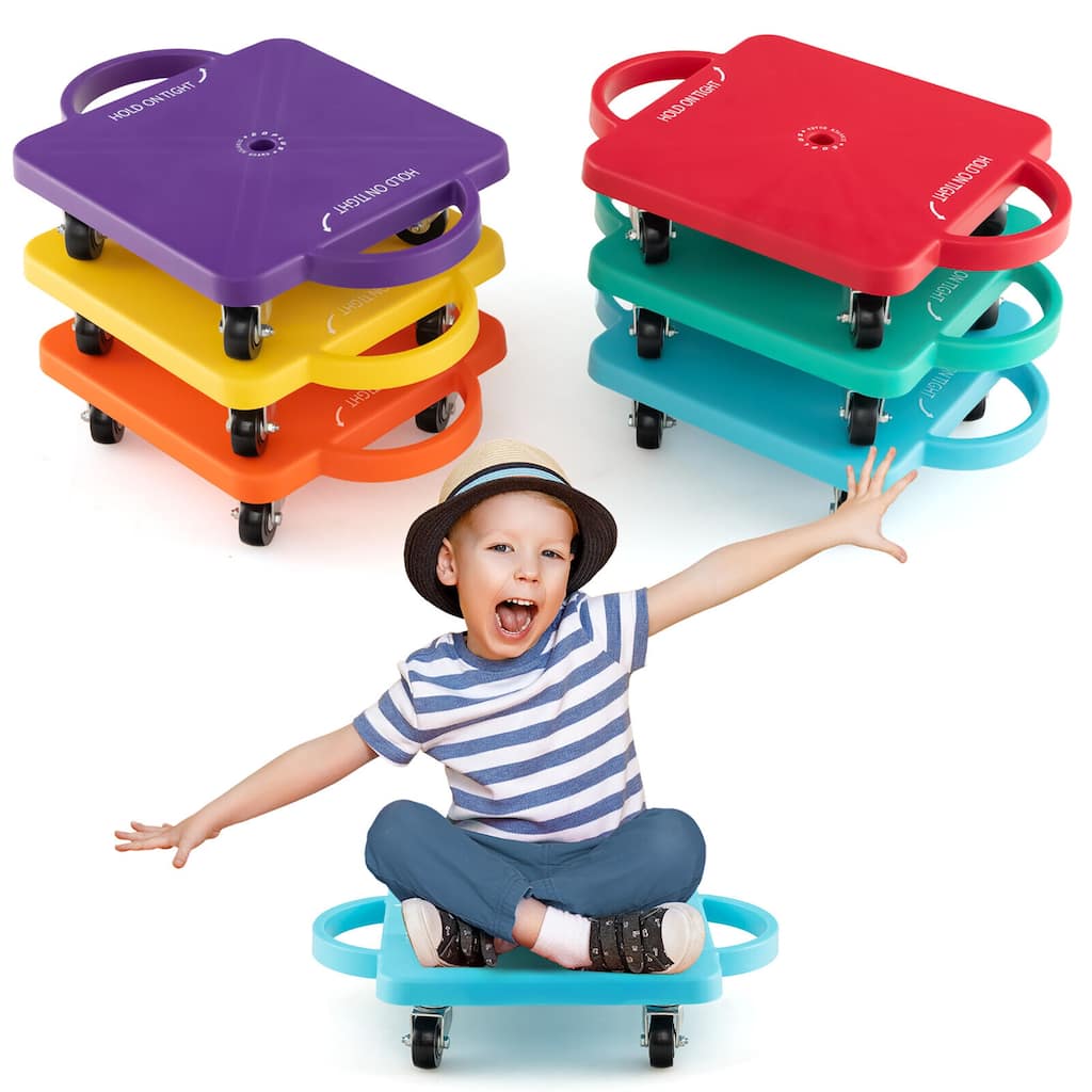Gymax Children Balance Board Sitting Scooter Board 6-Pack PP Floor