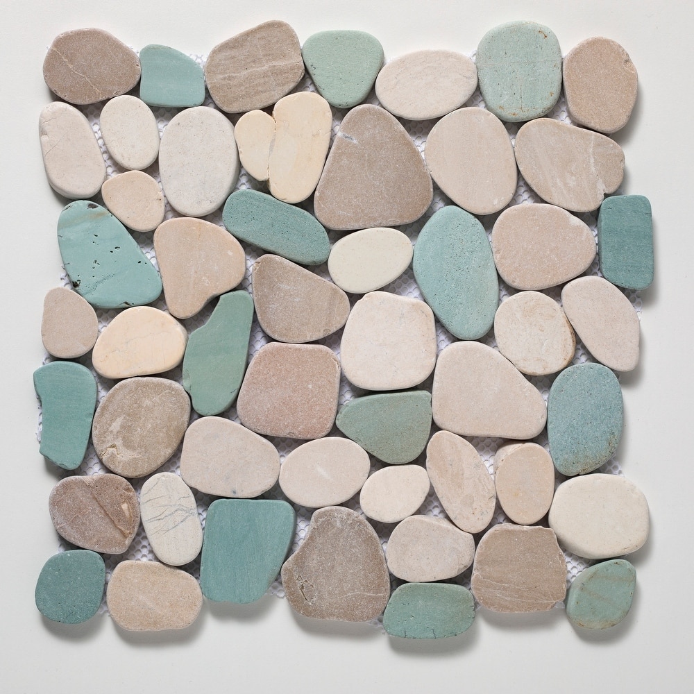 Sliced Pebble 11 in. x 11 in. Mesh-Mounted Mosaic Wall and Floor Tile