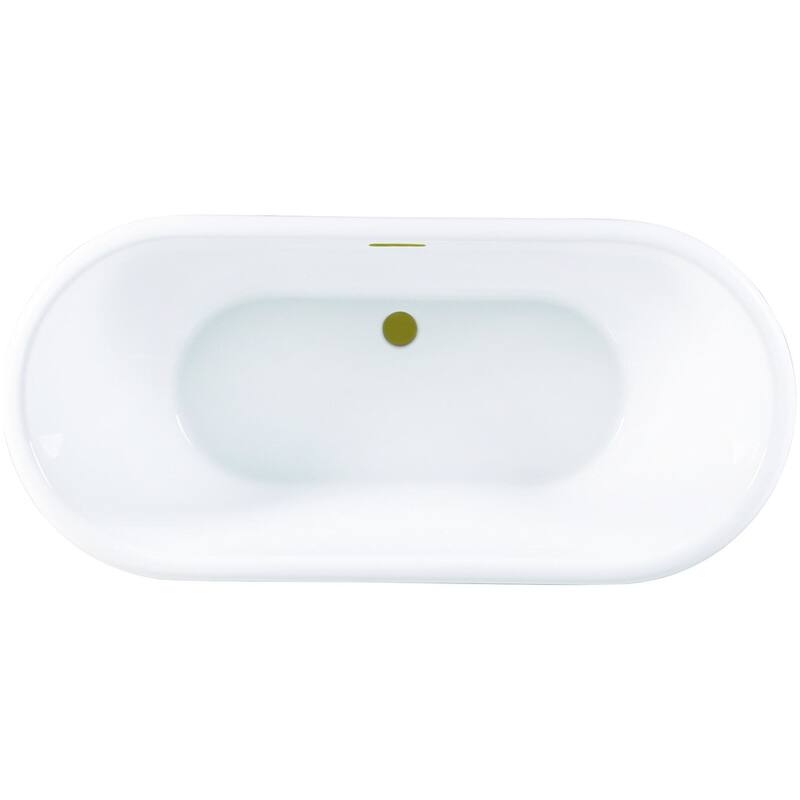 Kingston Brass VTDE713224C42 Aqua Eden 71" Free Standing Acrylic - White / Brushed Brass