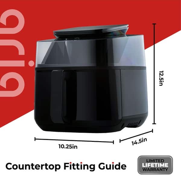 Aria 5Qt Panoramic Air Fryer, 180-Degree View, Generous Cooking Capacity, 10 Tailored Presets