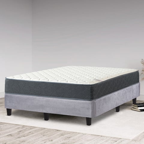 Onetan, Mattress and Platfrom Bed Set, 9-Inch Medium Tight Top Hybrid Mattress and 13" Wood Premium Platform Bed
