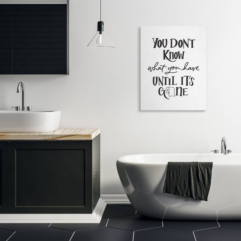 Stupell Bathroom Inspired 'Until It's Gone' Toilet Paper Phrase Canvas Wall Art Design By Amanda Houston
