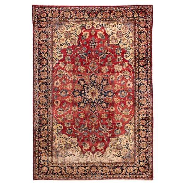slide 2 of 9, ECARPETGALLERY Hand-knotted Antalya Vintage Red Wool Rug - 7'7 x 11'2