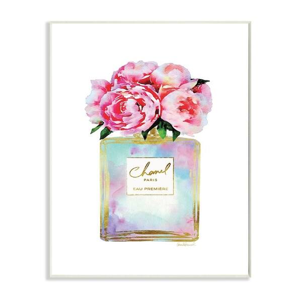 Short Perfume, Pink with Roses by Amanda Greenwood - Wrapped Canvas Painting East Urban Home Size: 40 H x 26 W x 1.5 D