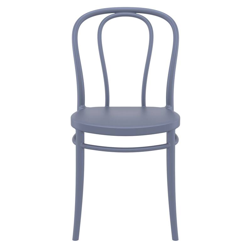 33.5" Gray Stackable Patio Armless Dining Chair