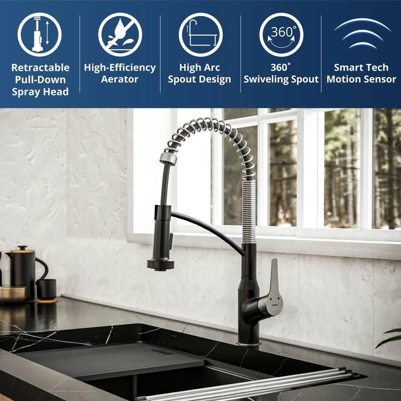 Karran Scottsdale Touchless Single-Handle Pull-Down Sprayer Kitchen Faucet