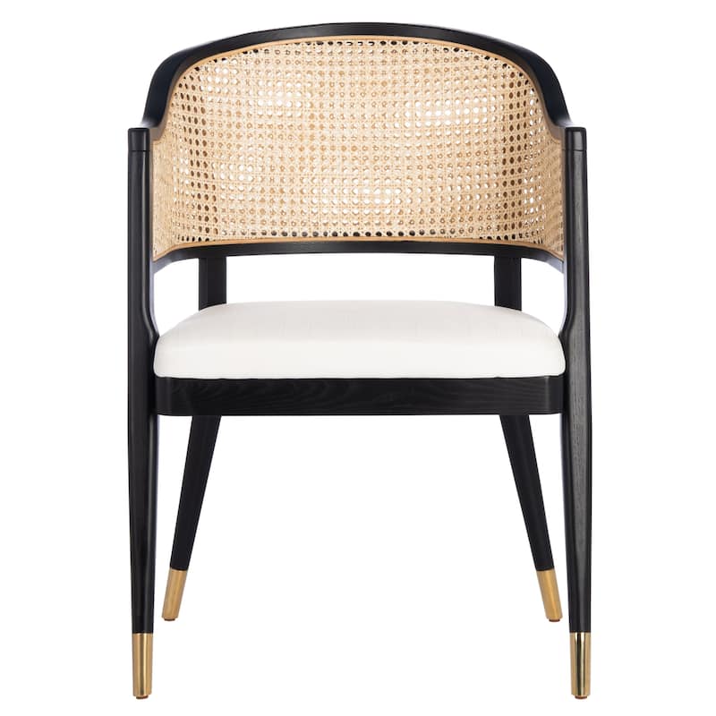 SAFAVIEH Couture Dominica Rattan Dining Chair - 23.4" W x 22.8" L x 33.6" H - 23"W x 23"D x 34"H