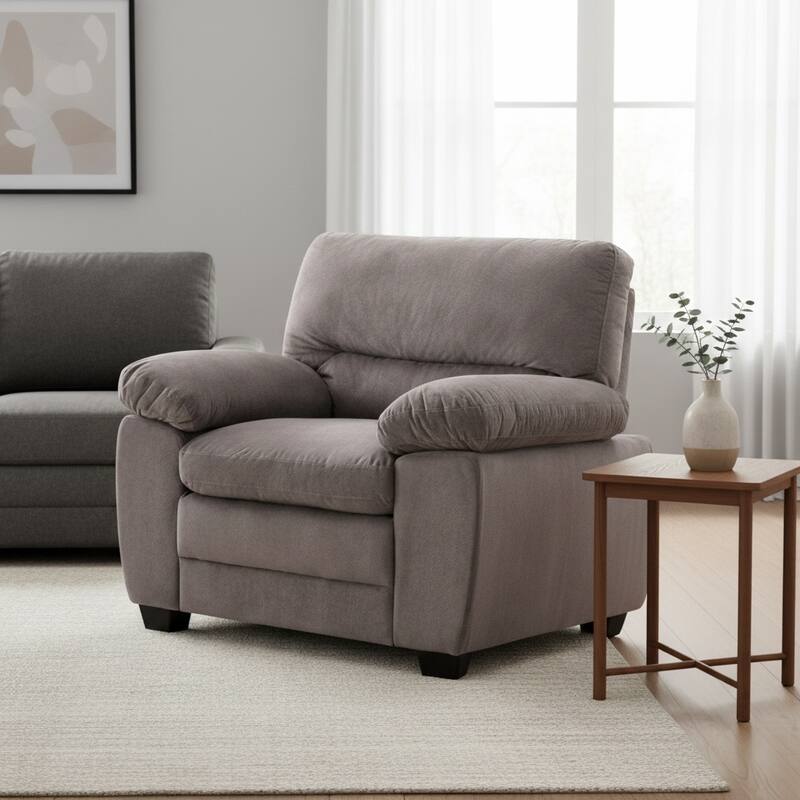 Andres Contemporary Plush Upholstered Living Room Reclining Chair
