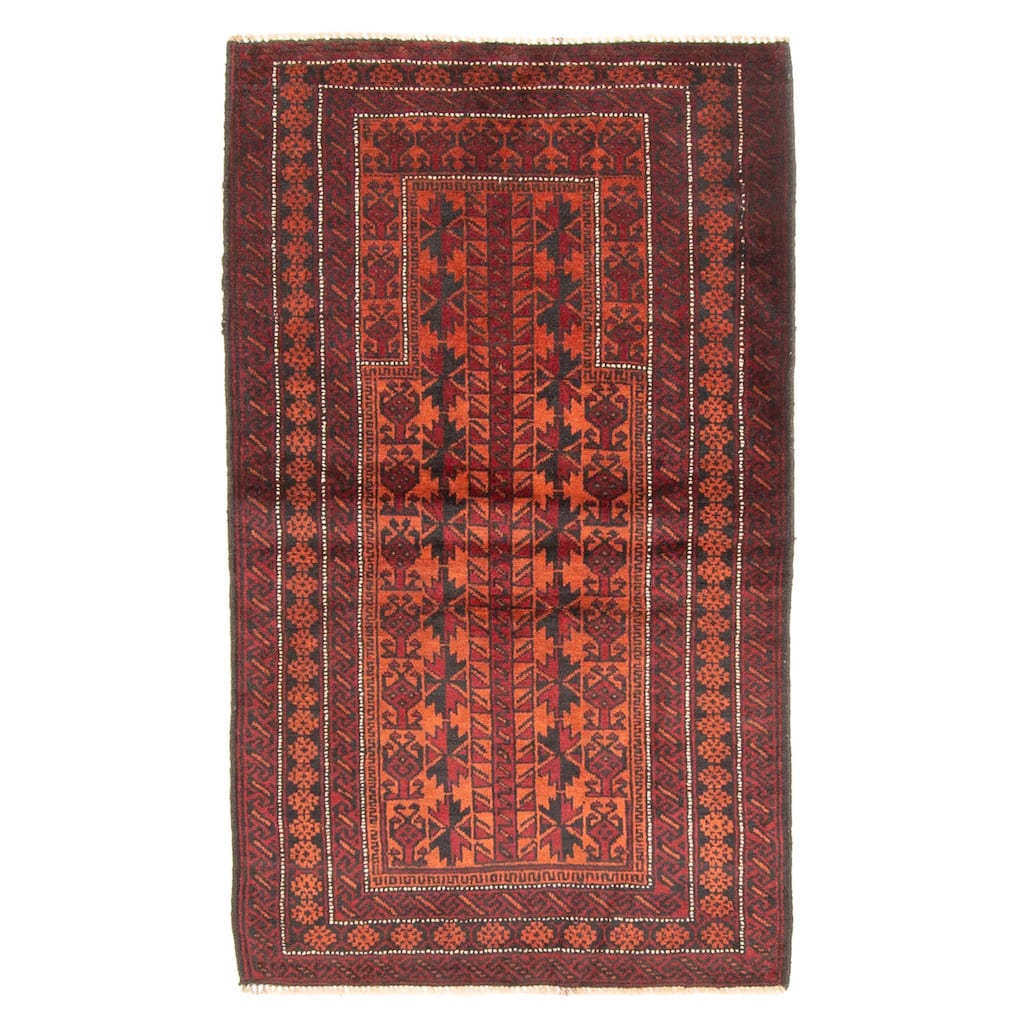 ECARPETGALLERY Hand-knotted Teimani Burnt Orange Wool Rug - 2'9 x 4'7