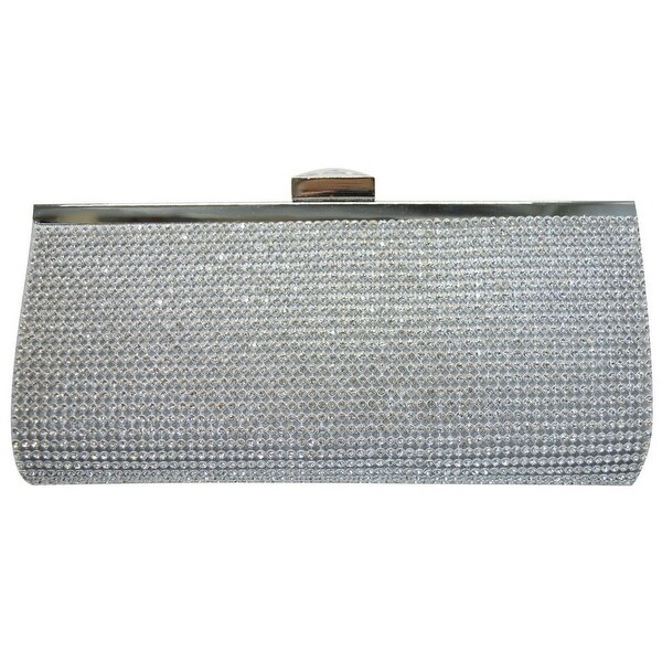 silver shimmer clutch bag