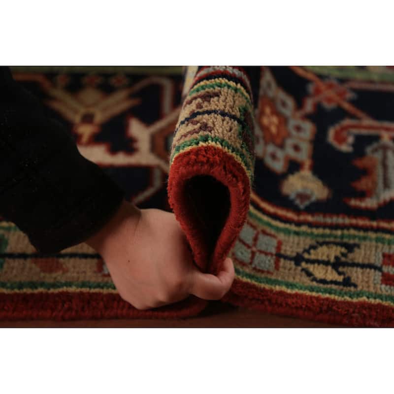 Geometric Heriz Serapi Oriental Area Rug Handmade Wool Carpet - 8'11" x 11'9"