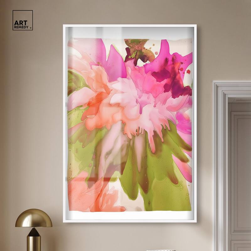 Vibrant Fluidity Floral IV Shadowbox by Art Remedy