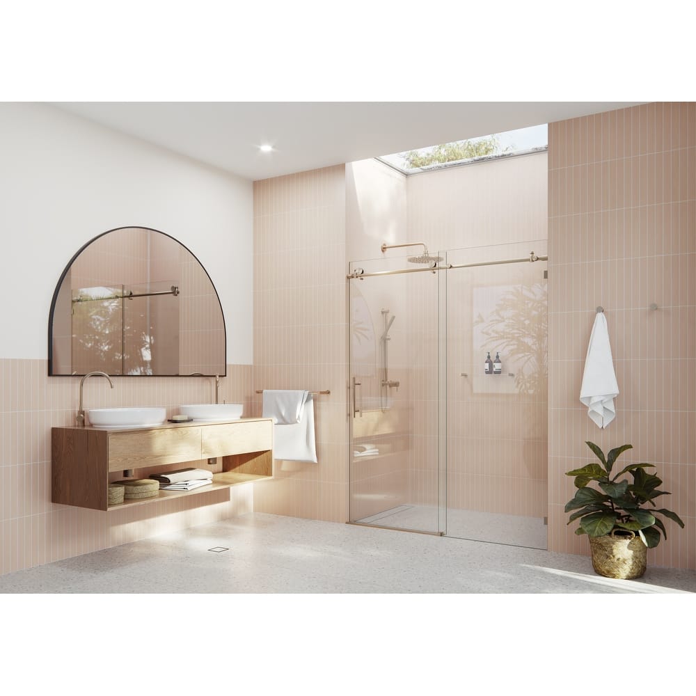 Glass Warehouse 56 in. - 60 in. x 78 in. Frameless Sliding Shower Door
