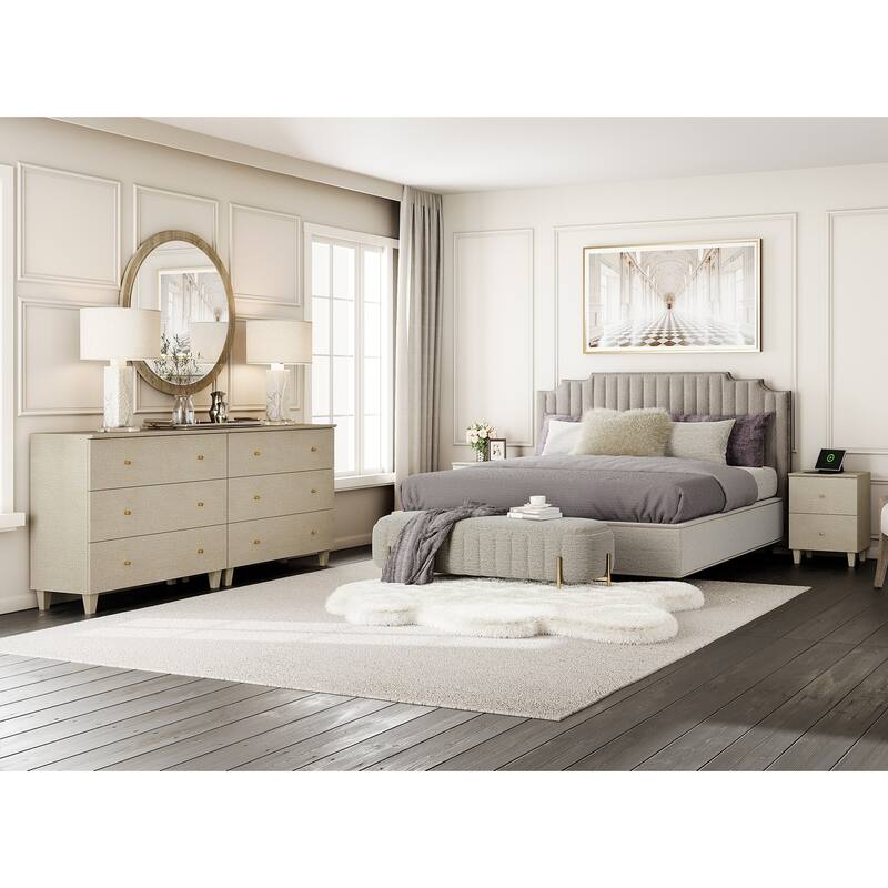 WAMPAT 6-Drawer Dresser and Nightstands Set of 3 for Bedroom, 70.8"