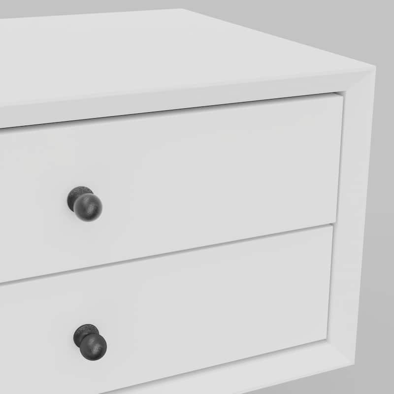 Flynn Small 2-Drawer Mahogany Nightstand with Legs
