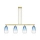preview thumbnail 17 of 47, Innovations Lighting Urban Downtown - Brookhaven Almond - 4 Light 48" Stem Hung Island Light Antique Brass/Sapphire Blue