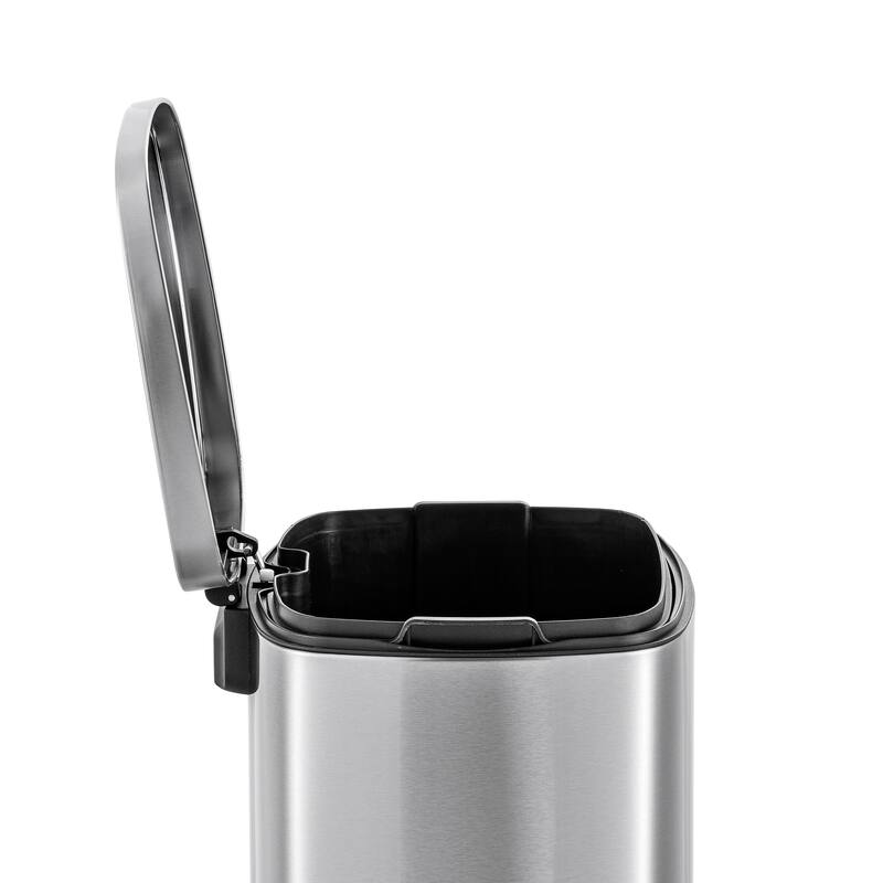 Qualiazero 13.2 GAL plus TWO 1.3 GAL Rectangular Step Can Trash Cans - Family Combo