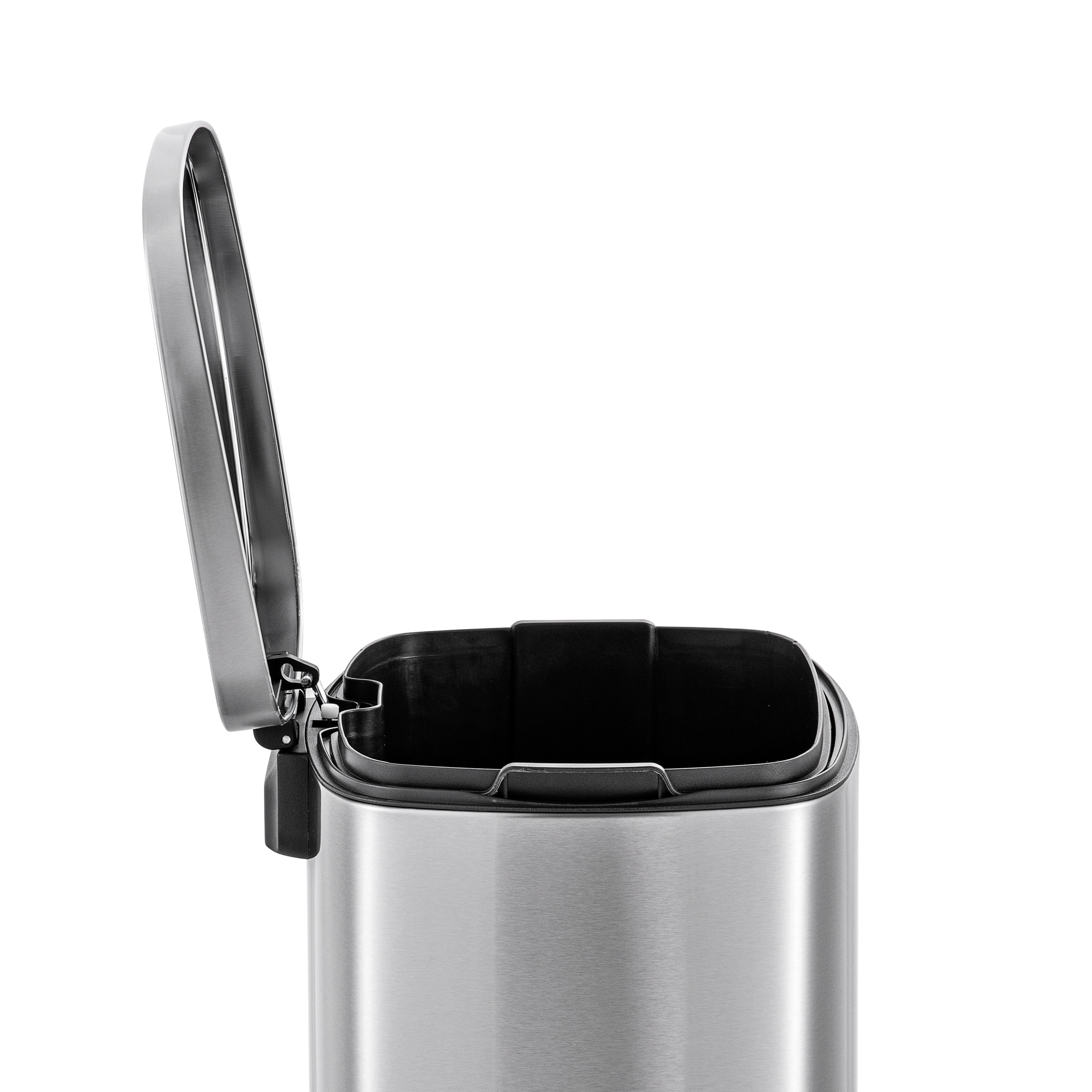 Qualiazero 50L / 13.2 Gallon Rectangular Step Can - Black - 13.2 Gallons