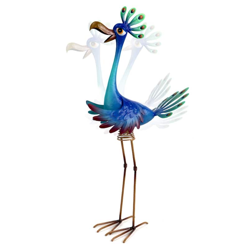 Silly Peacock Metal Garden Sculpture